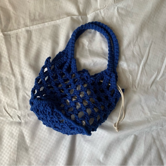 ୨୧ ･ﾟ✧ SOLD Cider Blue Crotchet Knit Mini Bag - Picture 7 of 7